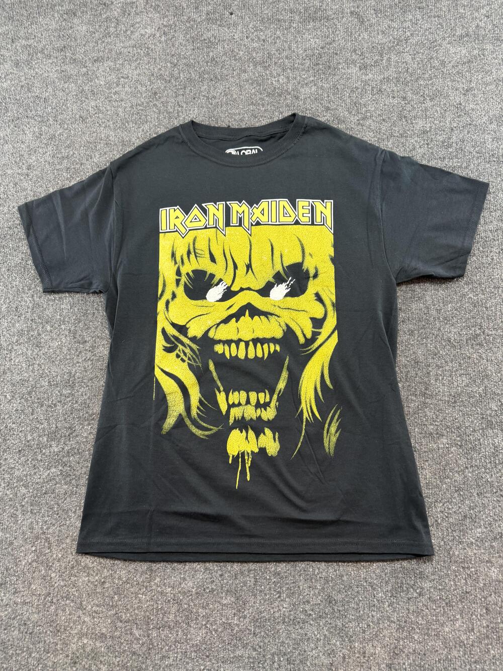 Iron Maiden Shirt Mens Medium Black Eddie Skull Graphic Band Tee Global